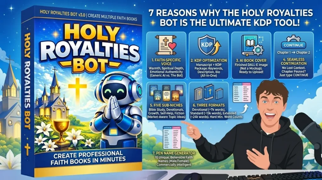 Holy Royalties Bot Review – Can This AI Create Christian KDP Books? 9 Holy Royalties Bot Review
